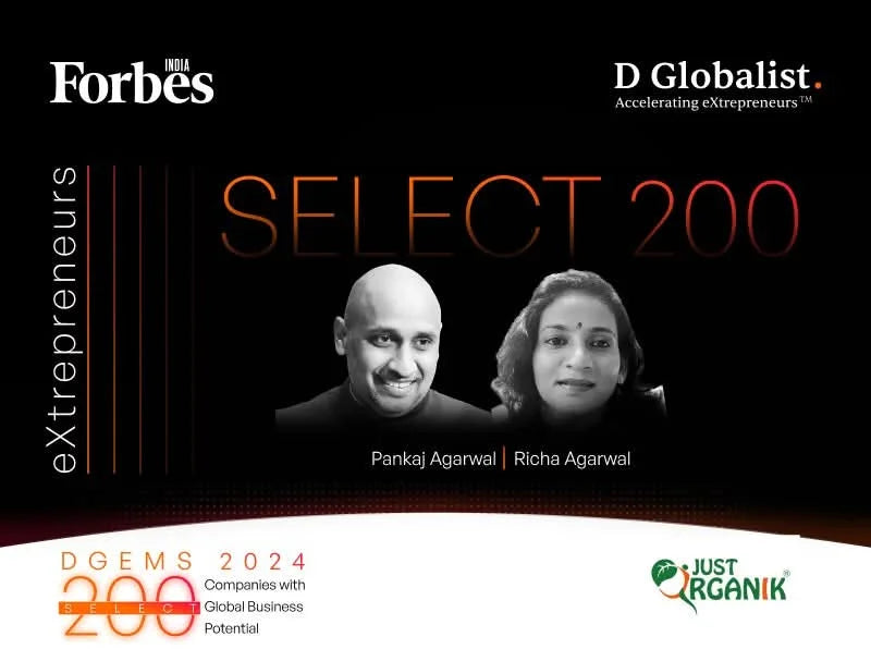 Just organik featured in forbes india dgems 2024 select 200 | recognized for global business potential