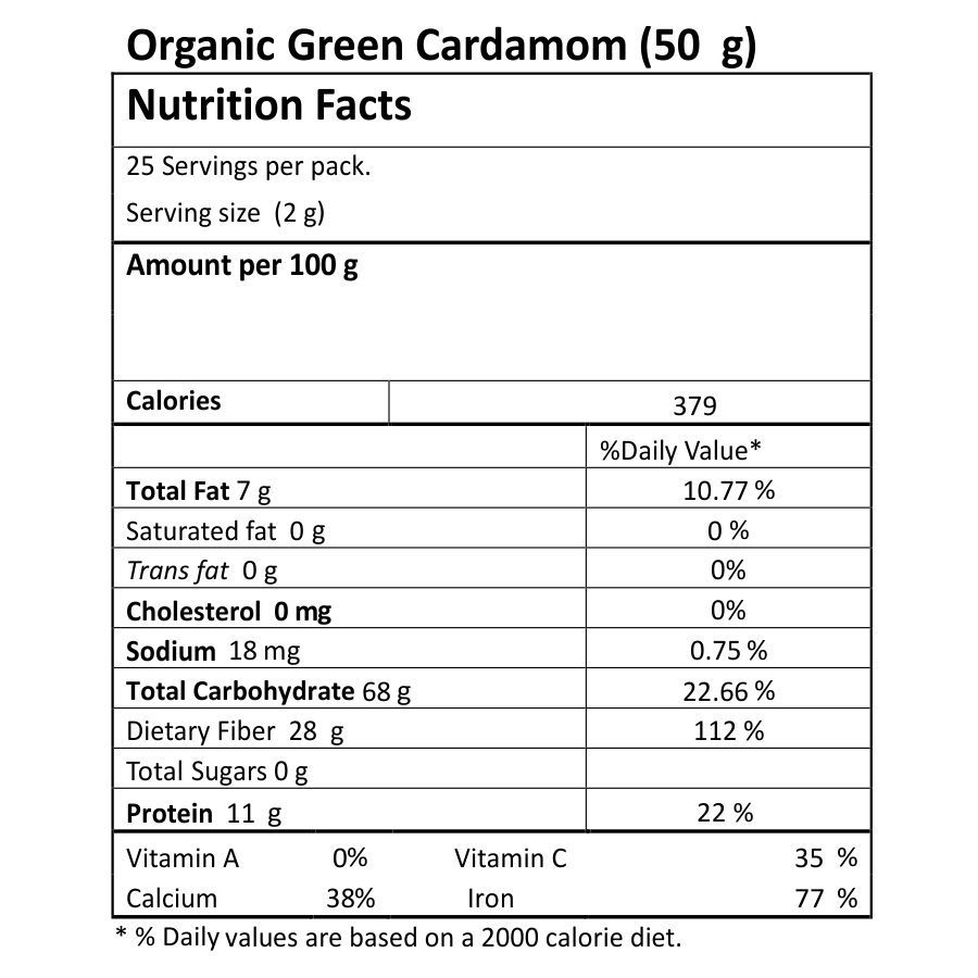 Green cardamom whole (choti elaichi) 50g