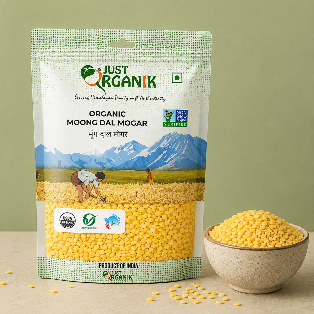 Moong dal mogar (moong dhuli dal)