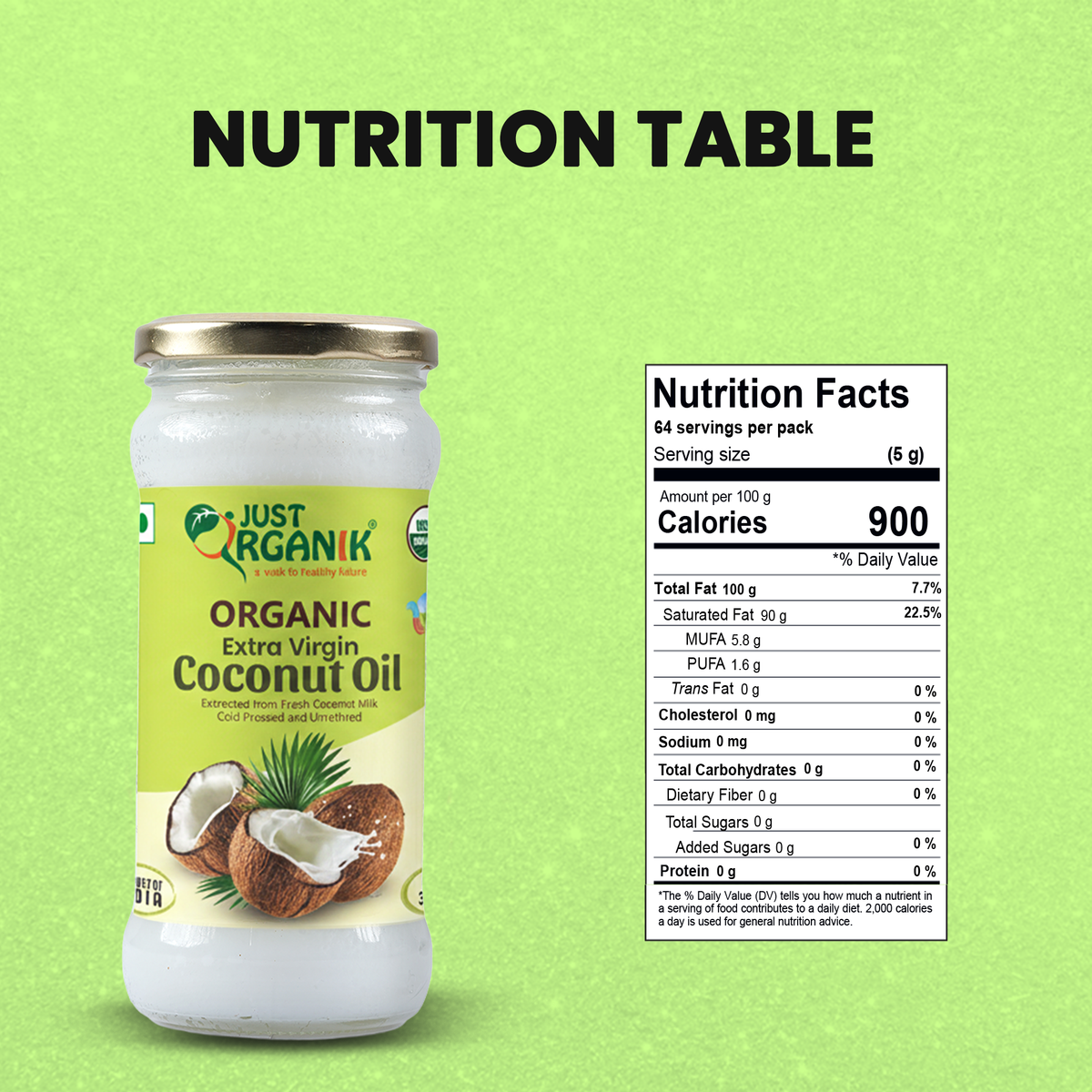 Extra virgin coconut oil
