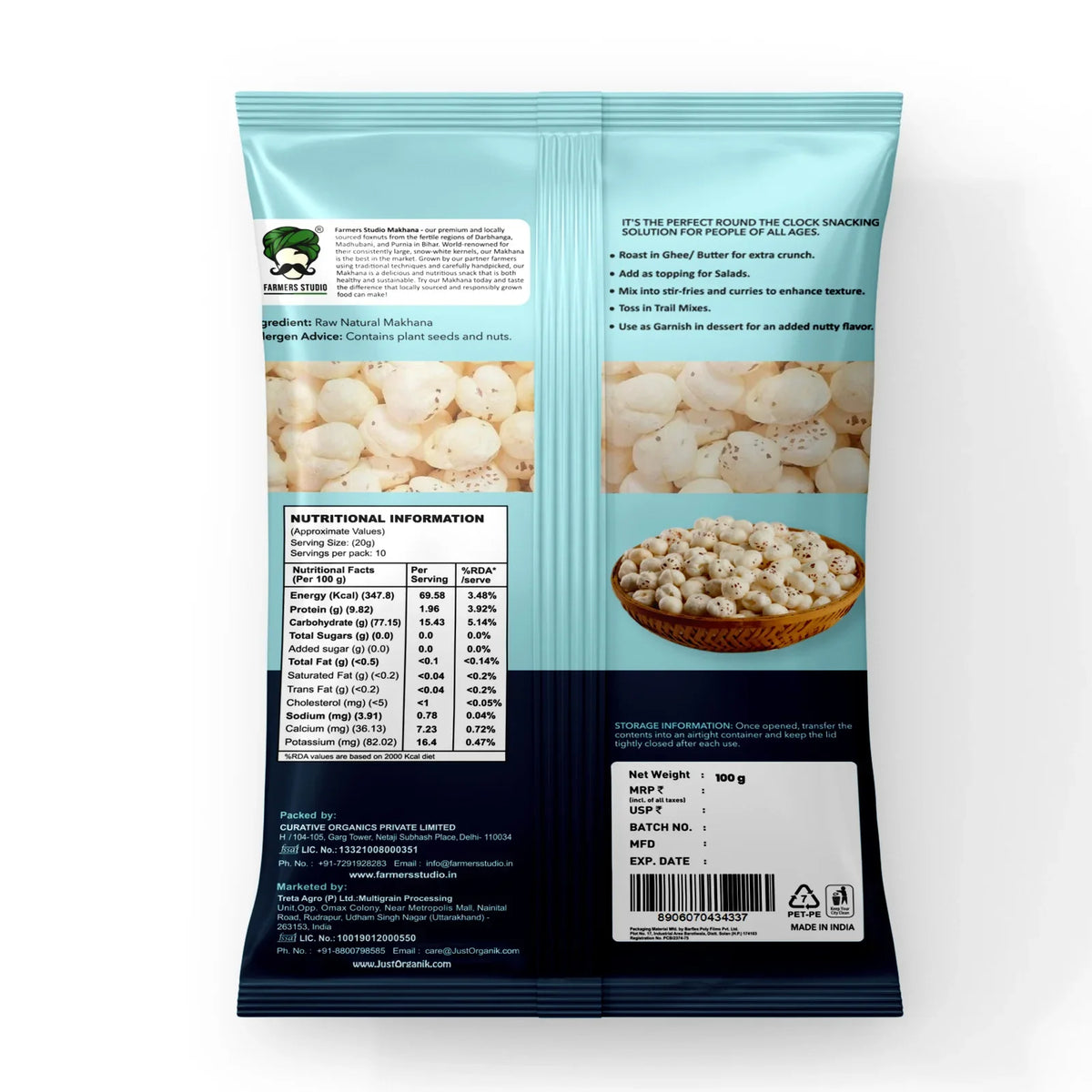 Farmers studio premium phool makhana 100 g